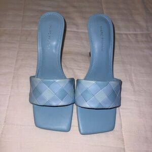 Marc Fisher Light Blue Woven Mules